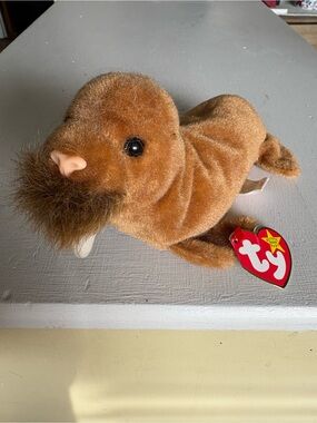 Ty Brown Walrus Plush with Fuzzy Mustache